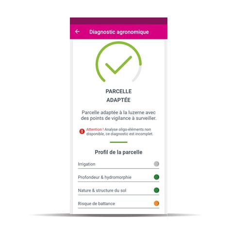 application myluzerne : diagnostic agronomique des parcelles