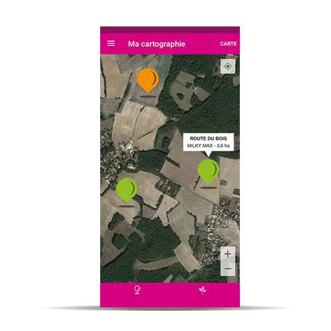 application myluzerne : géolocalisation des parcelles et statut agronomique